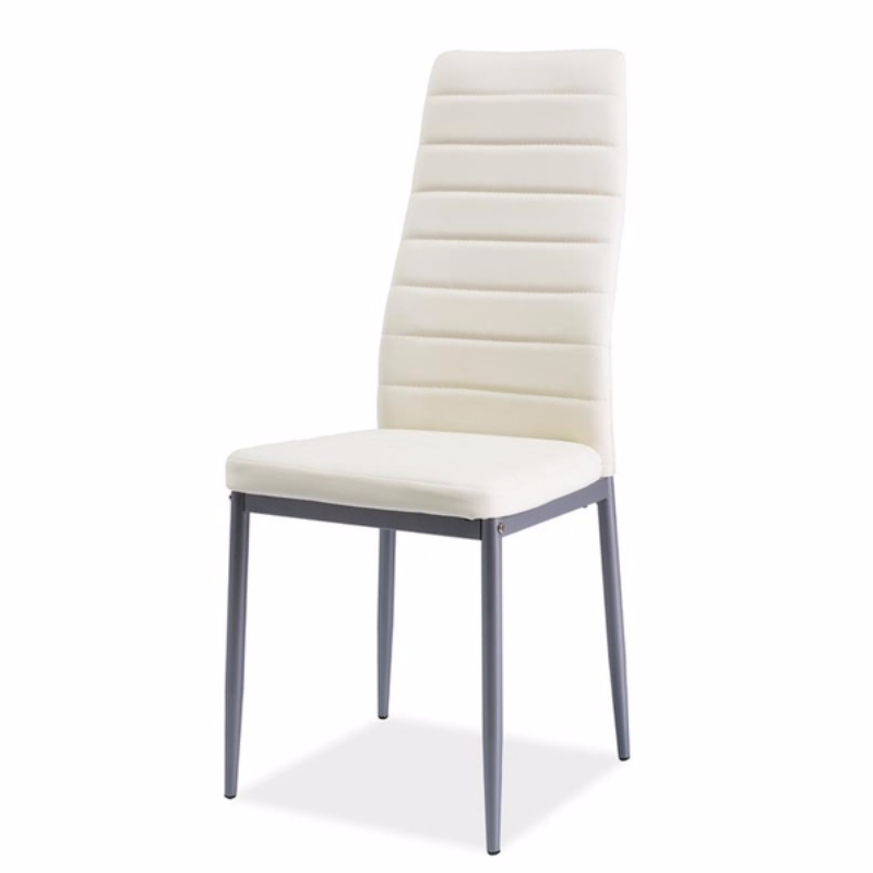 Krzesło tapicerowane Lastad kremowe na satynowej podstawie