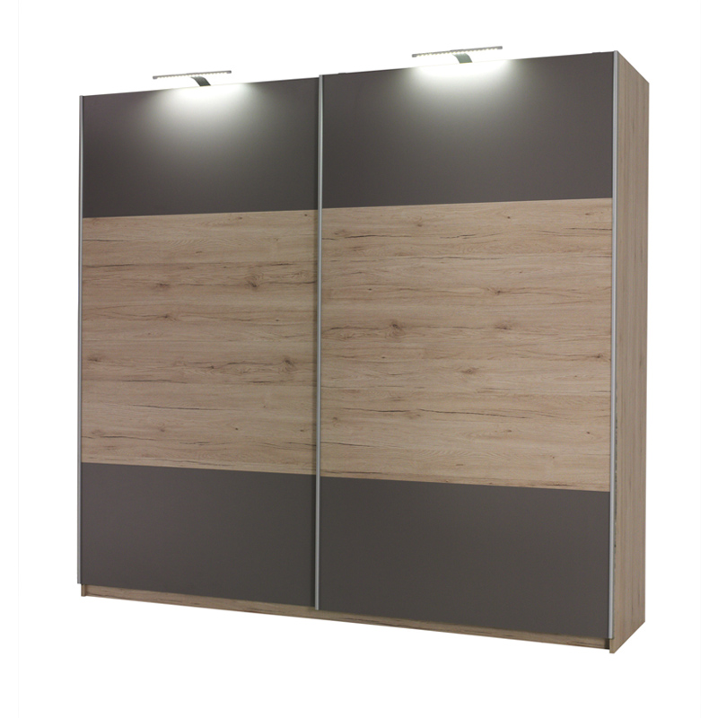 Szafa przesuwna dwudrzwiowa Larsetilla San remo / Popielaty/Bez lustra - zdjęcie 1