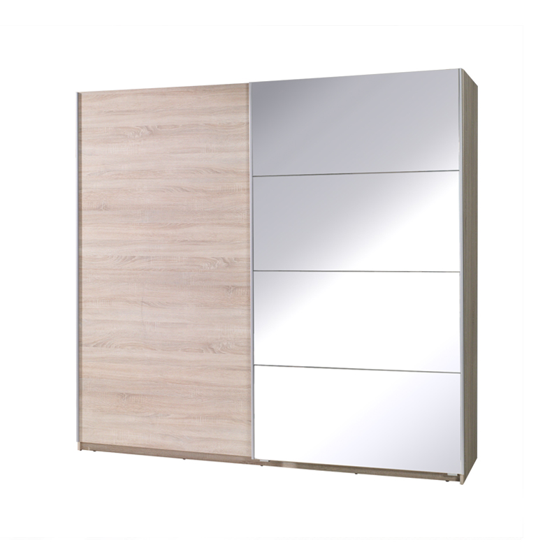Szafa przesuwna Trabella z lustrem z boku 225 cm Dąb sonoma jasny - zdjęcie 1