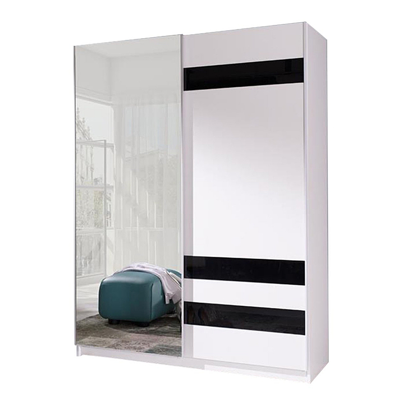 Szafa przesuwna dwudrzwiowa Zaube ze wstawkami 150 cm z lustrem - zdjęcie 5