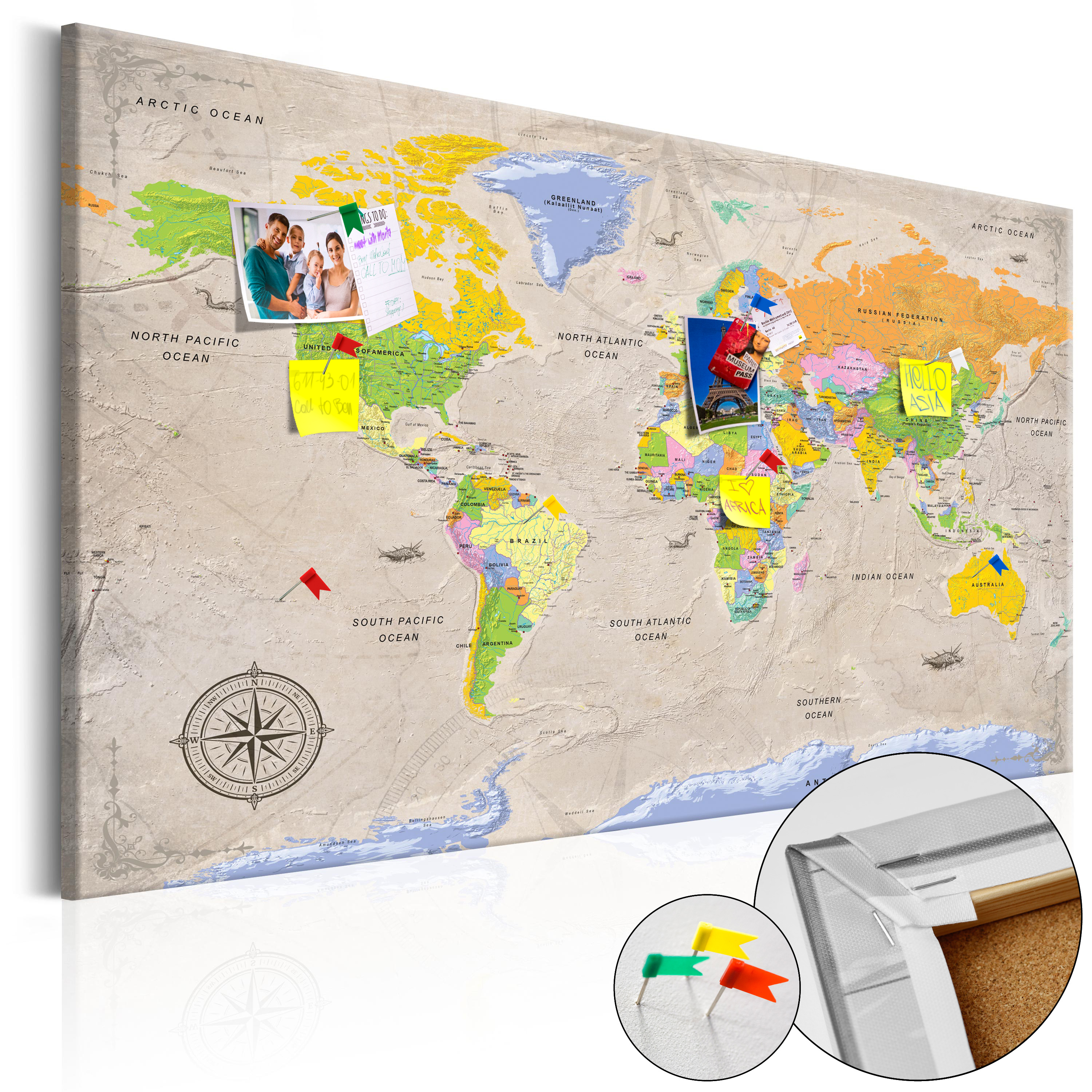 Tablica korkowa Maps: Vintage Style  - zdjęcie 1