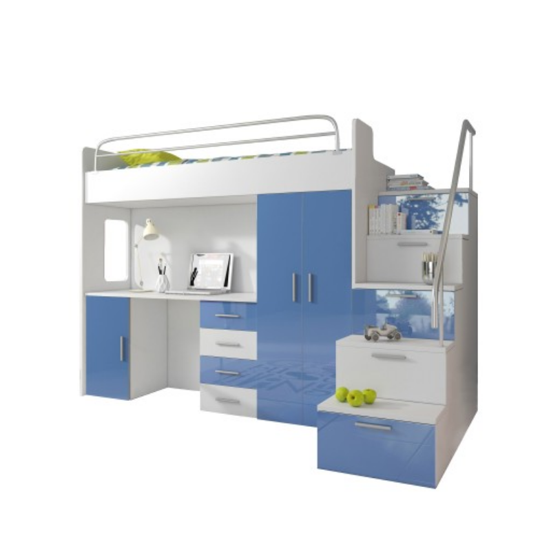 Zestaw mebli Asturia ze schodkami Niebieski  - zdjęcie 1