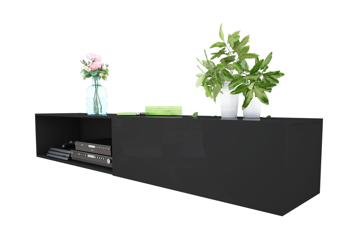 Szafka RTV Larka 200 cm Czarny  - zdjęcie 4