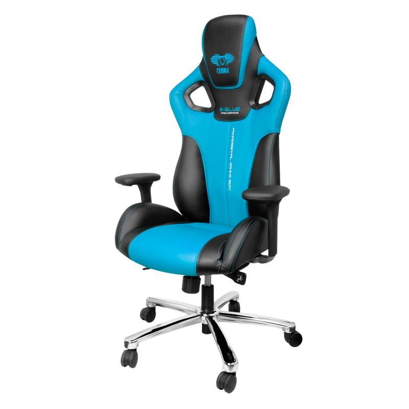 Fotel gamingowy E-Blue Cobra czarno-niebieski - zdjęcie 1