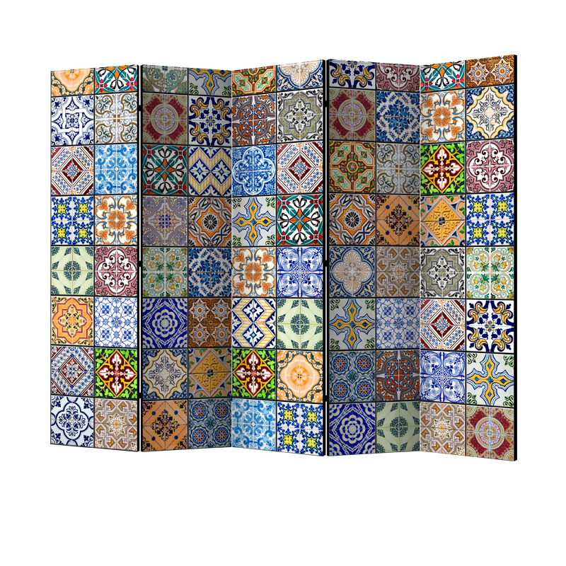 Parawan 5-częściowy - Kolorowa mozaika   - zdjęcie 1