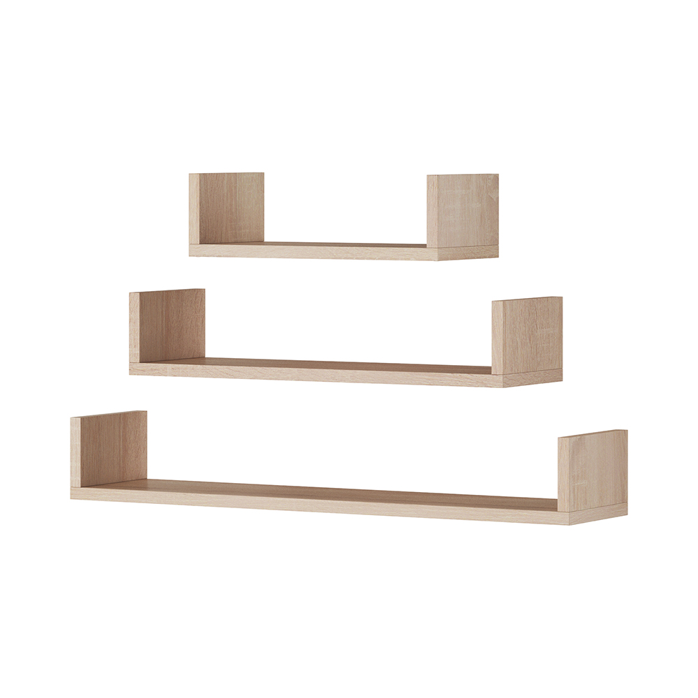 Zestaw trzech półek Kassi Dąb sonoma jasny  - zdjęcie 1