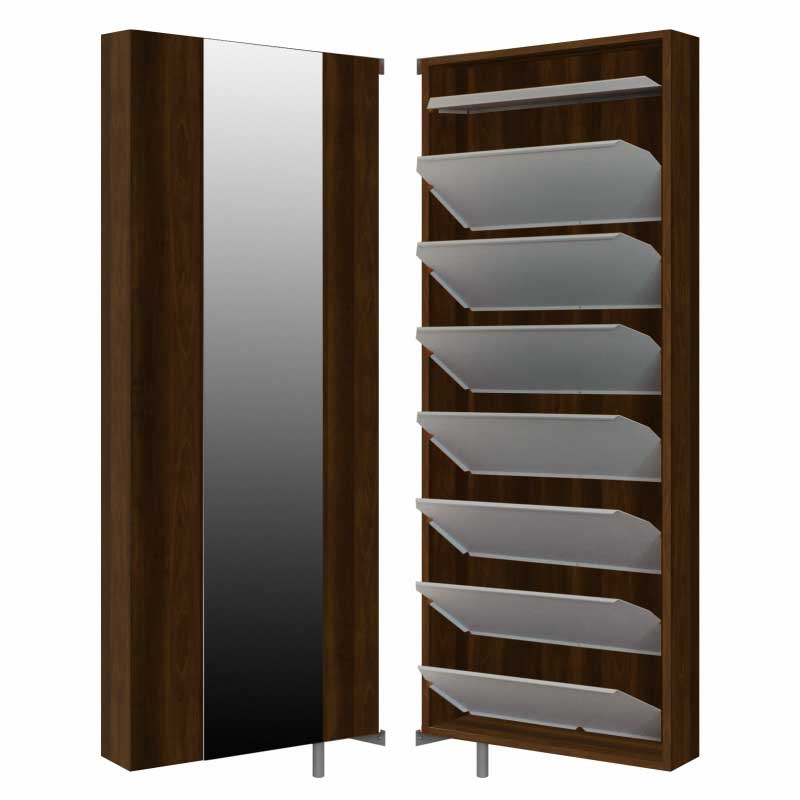 Szafa obrotowa Slim buciarka z lustrem orzech - zdjęcie 1