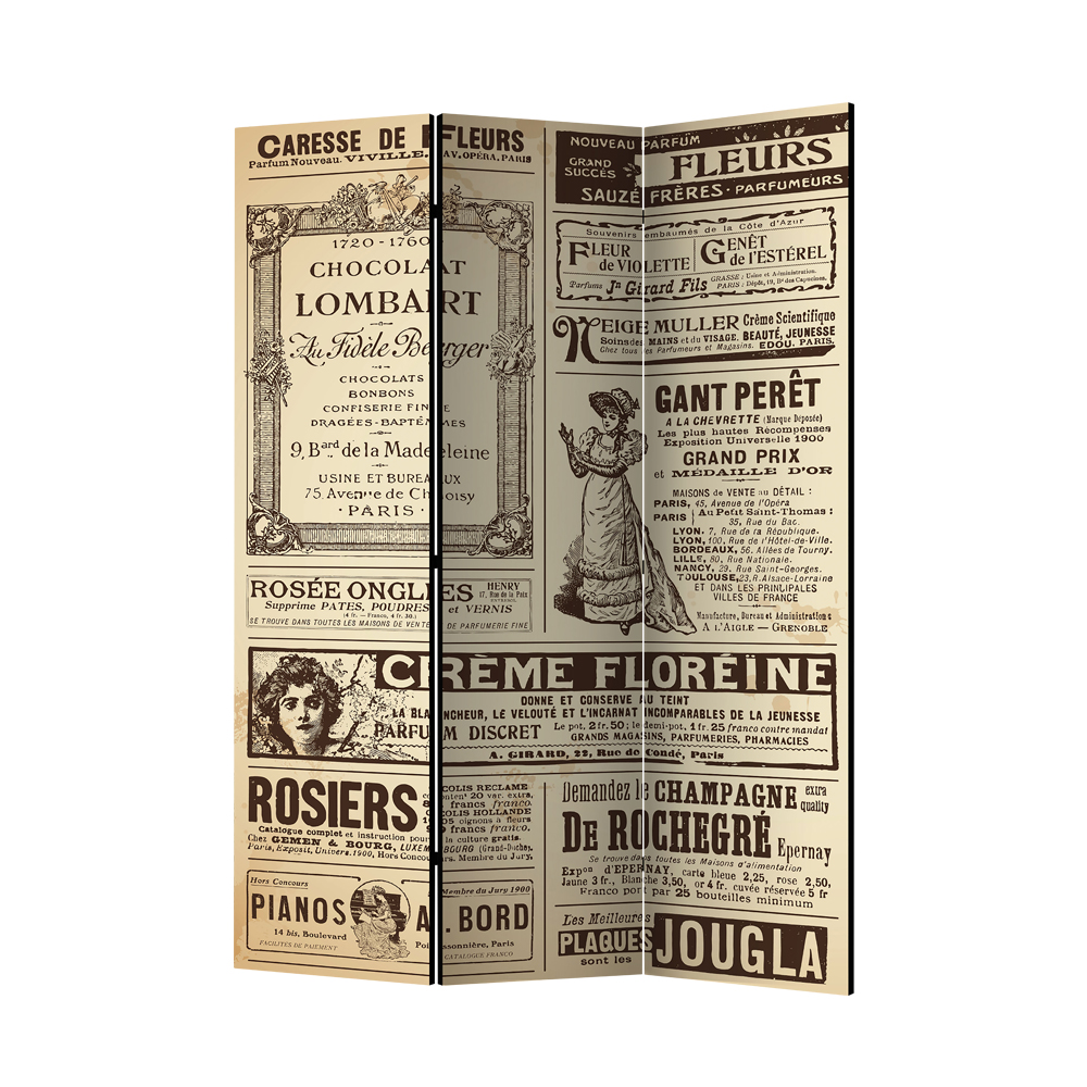 Parawan 3-częściowy - Vintage Magazines  - zdjęcie 1