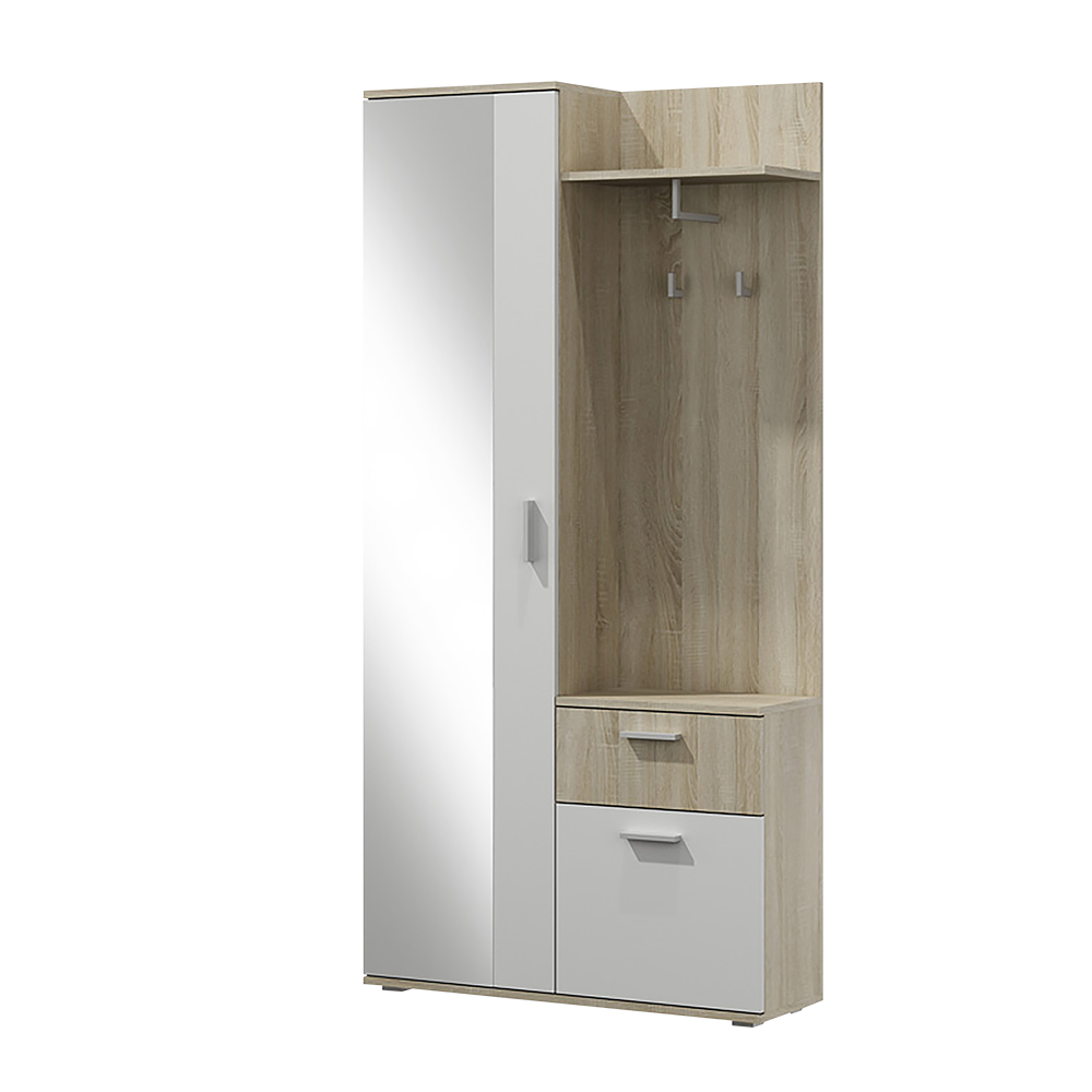 Zestaw do przedpokoju Versalle, strona uniwersalna z drążkami oraz szafką na buty - zdjęcie 1