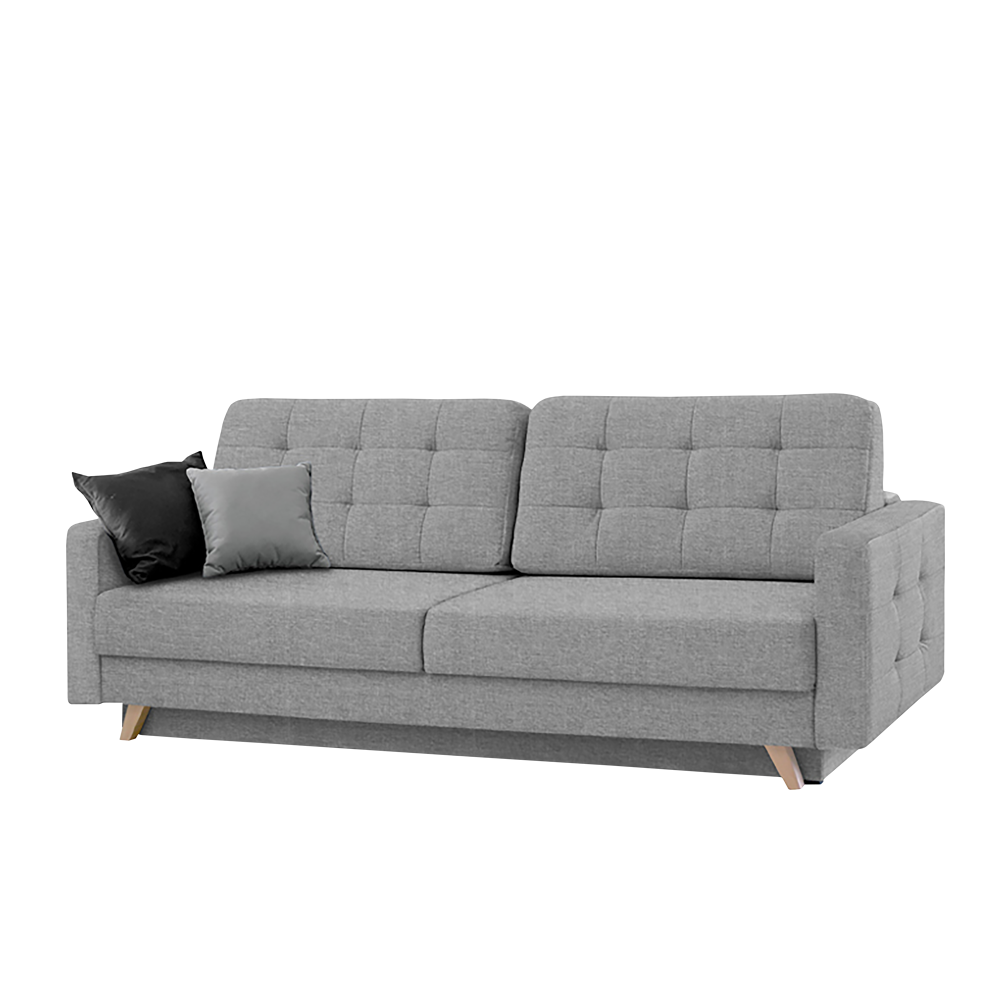 Kanapa rozkładana trzyosobowa Velvet szara - zdjęcie 1