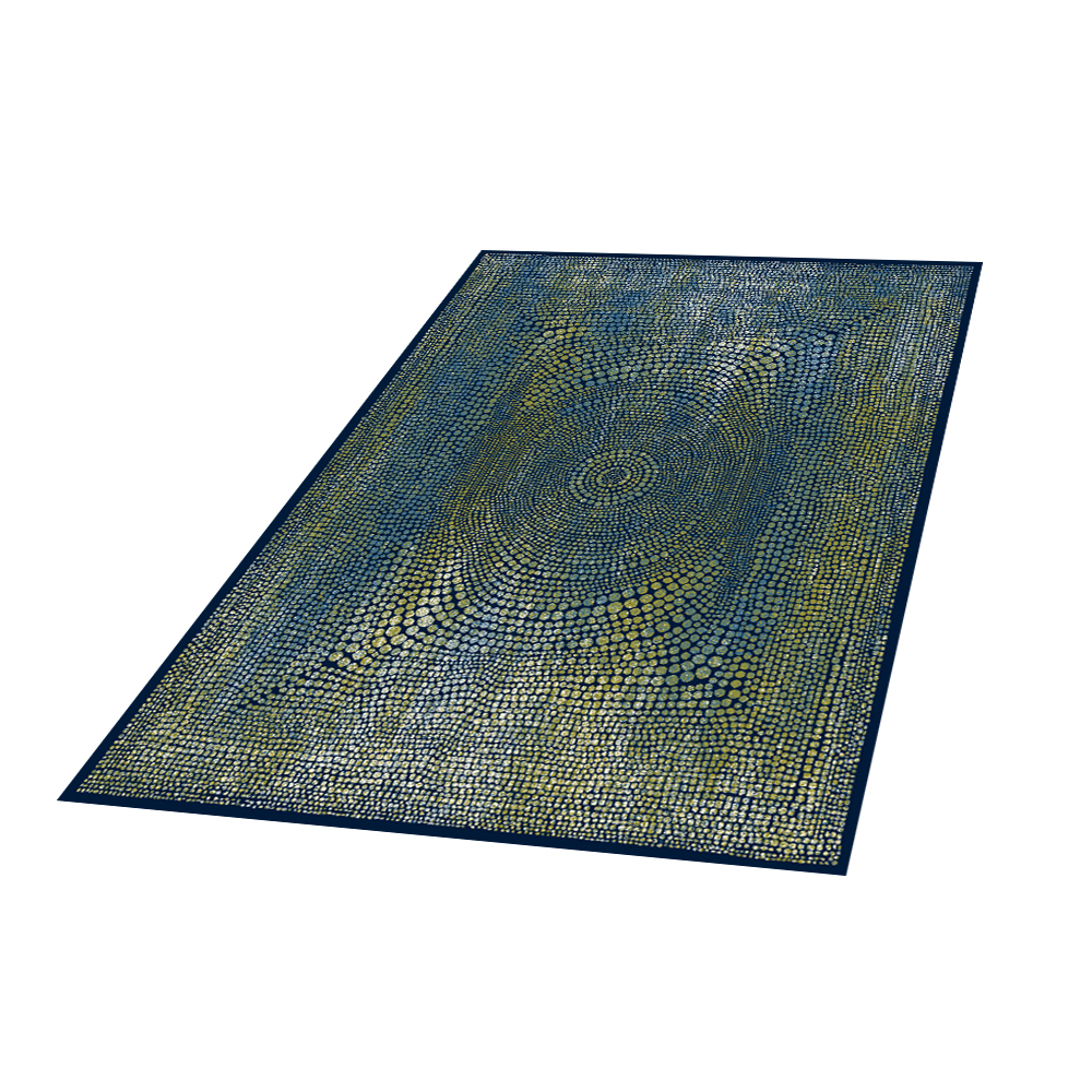 Dywan Basal Abstrakcja 2 zieleń z granatem - zdjęcie 1