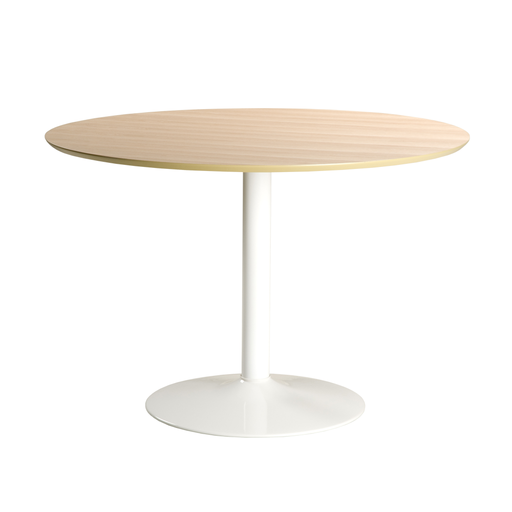 Stół okrągły Balsamita średnica 110 cm dąb na białej nodze - zdjęcie 1