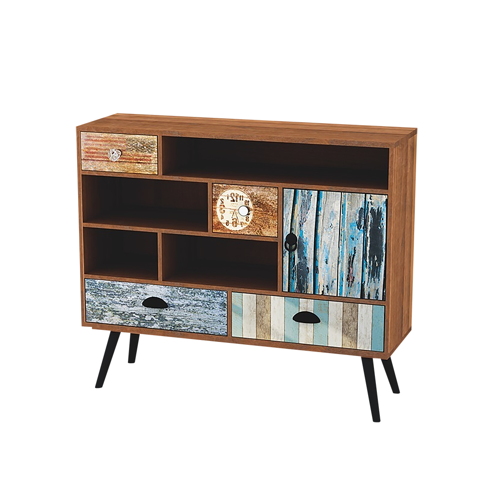 Komoda Patchwork z otwartymi wnękami - zdjęcie 1