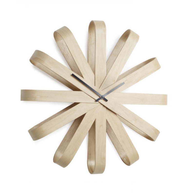 Zegar Ribon drewniany - zdjęcie 1