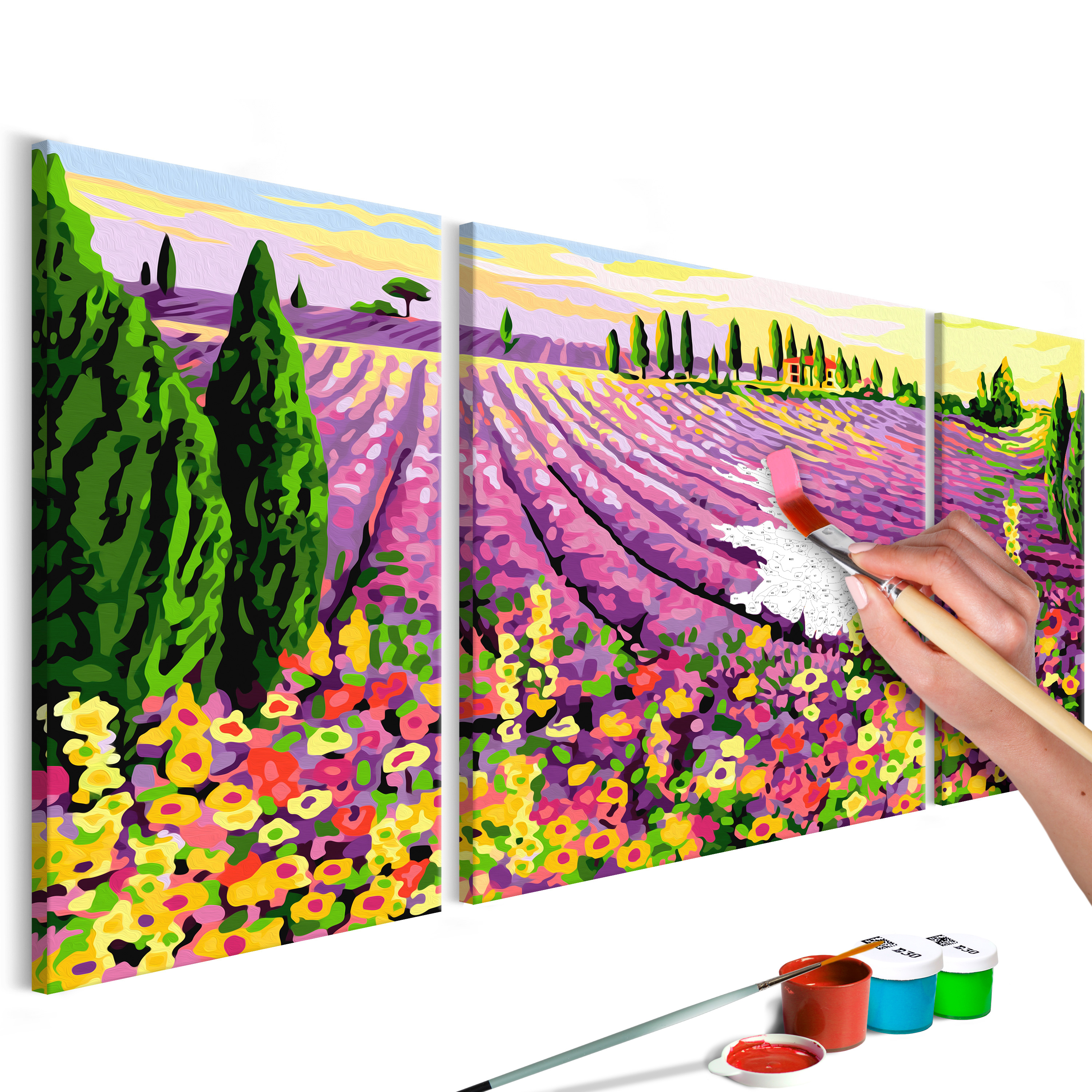 Obraz do samodzielnego malowania Pole lawendy - zdjęcie 1