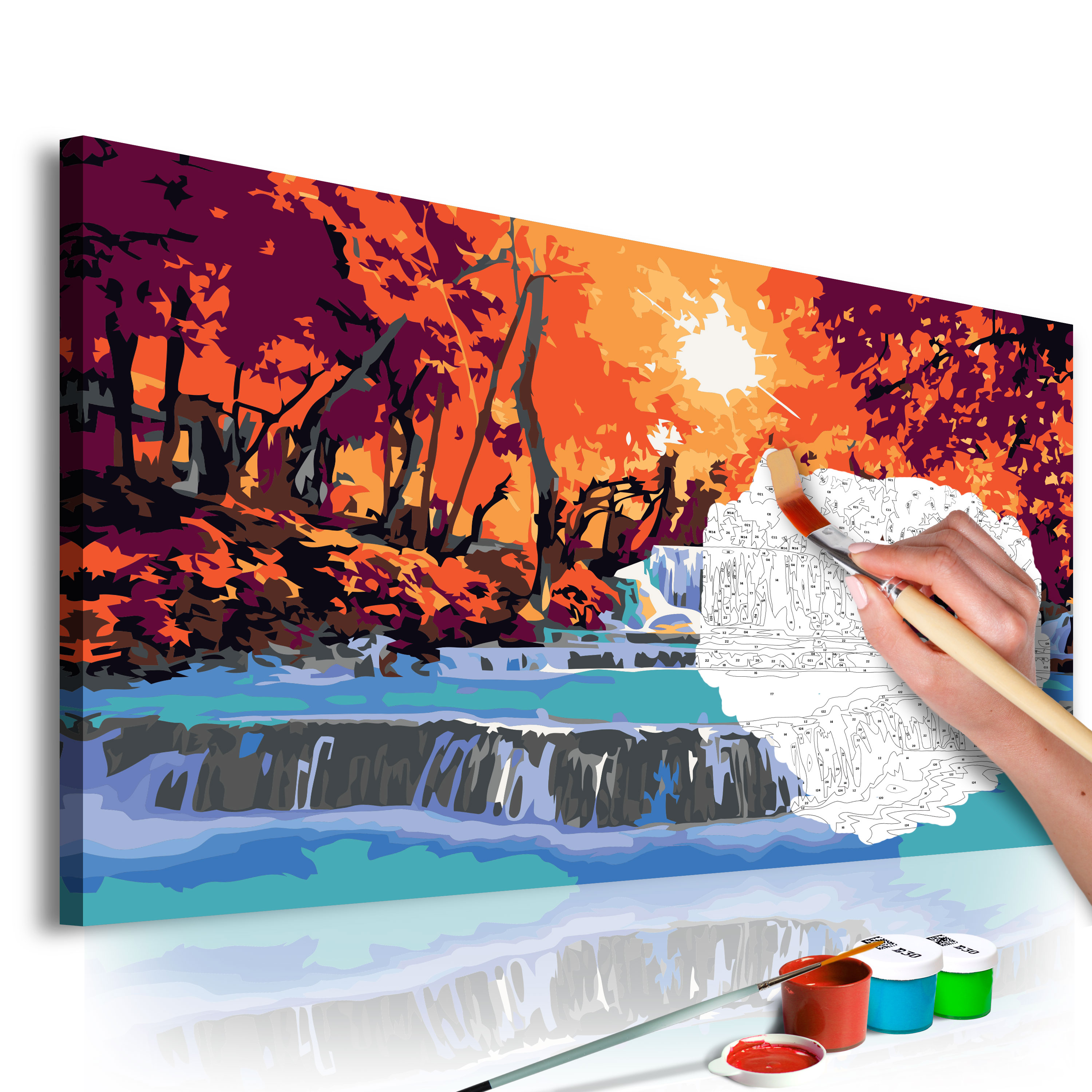 Obraz do samodzielnego malowania Kaskada - zdjęcie 1