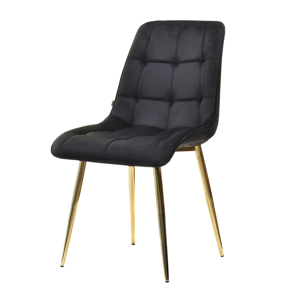 Krzesło tapicerowane Briare czarno - złote - zdjęcie 1