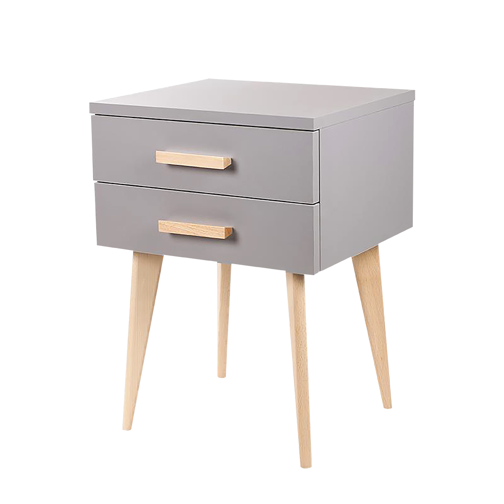Szafka nocna Sardynia szara z dwiema szufladami - zdjęcie 1
