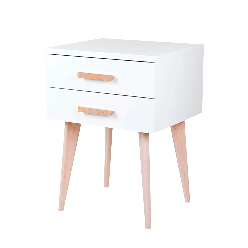 Szafka nocna Sardynia biała z dwiema szufladami - zdjęcie 1