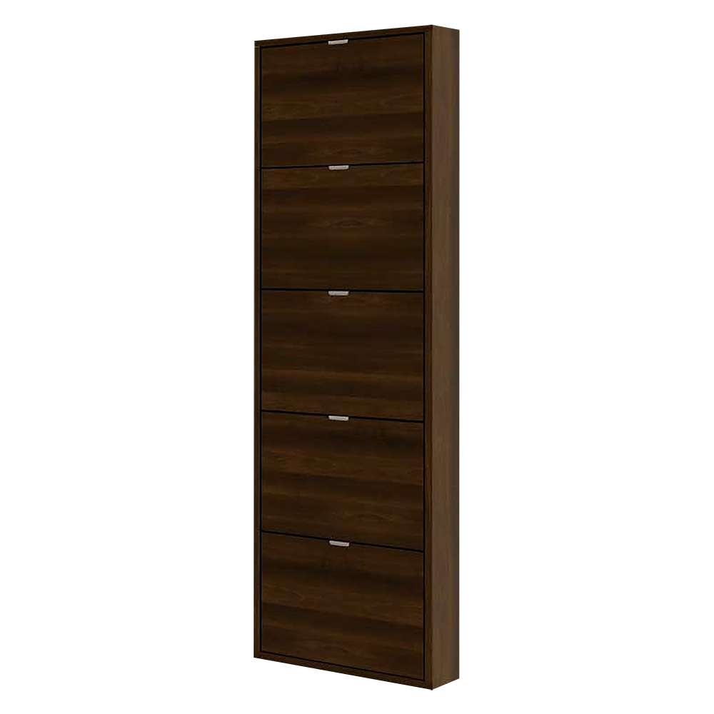 Szafka na buty Slim wąska pięć wnęk orzech - zdjęcie 1