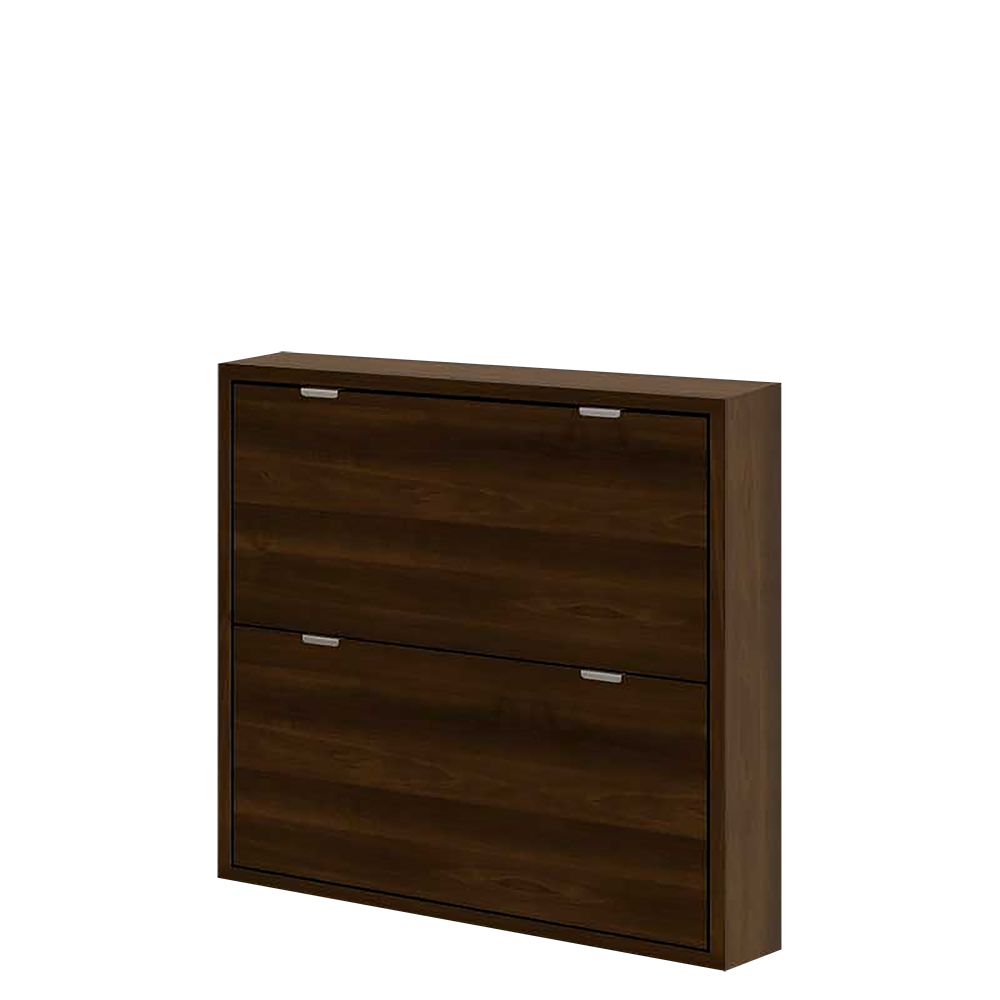 Szafka na buty Slim szeroka dwie wnęki orzech - zdjęcie 1