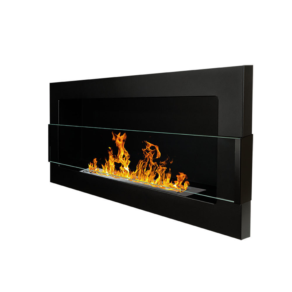 Biokominek Astralis 90x40 cm z certyfikatem TÜV Czarny strukturalny - zdjęcie 1