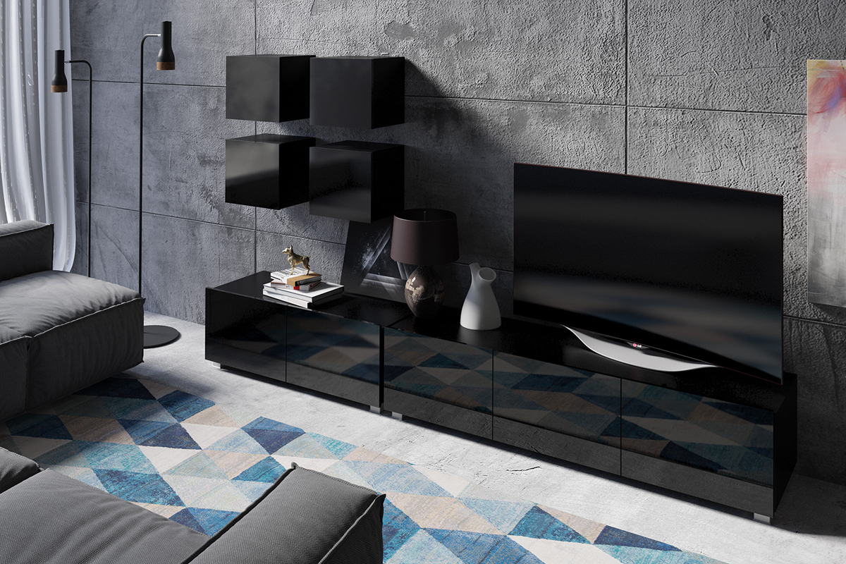 Meblościanka Kirdon z kubikami Czarny  - zdjęcie 3