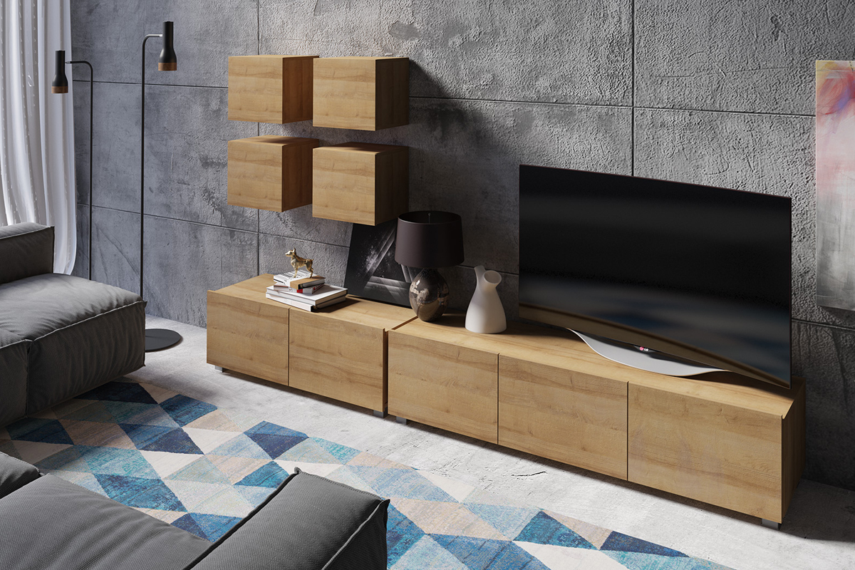 Meblościanka Kirdon z kubikami Dąb złoty - zdjęcie 2