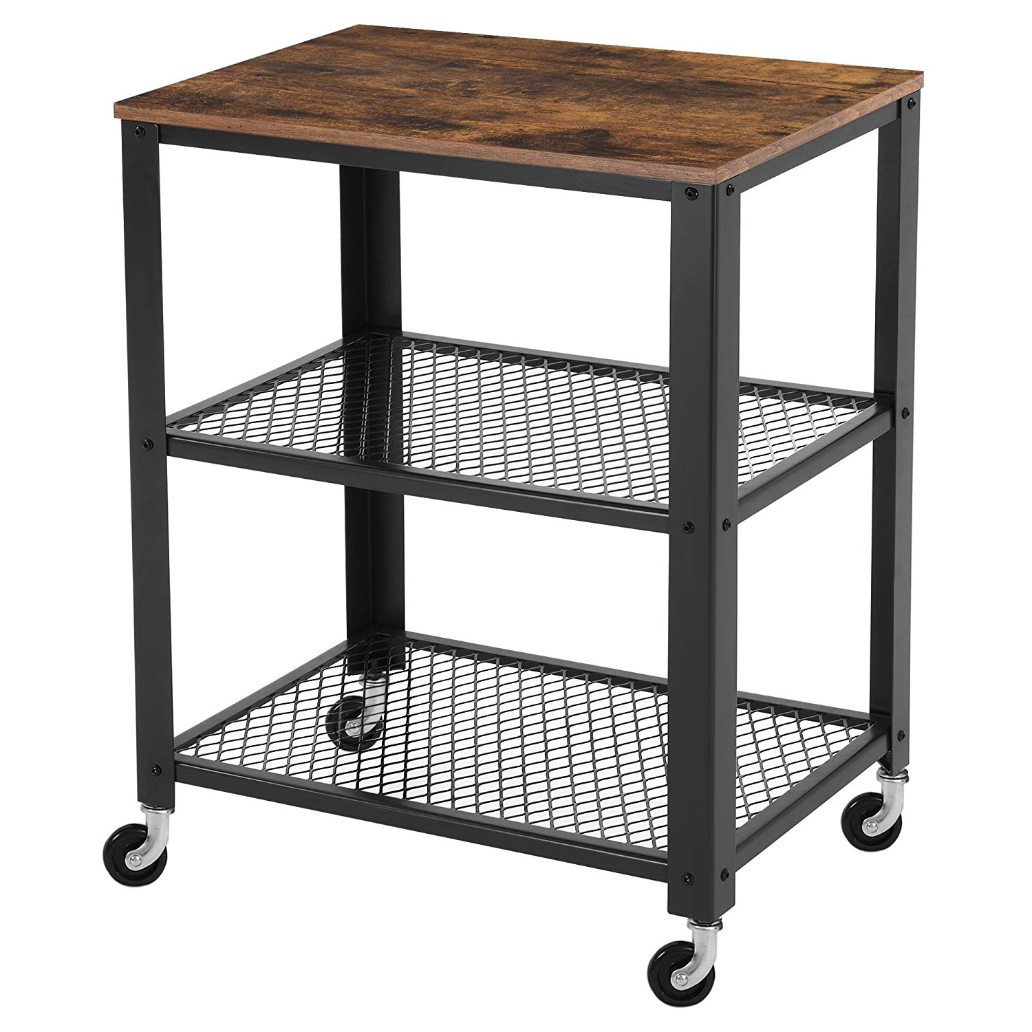 Regał mobilny Malek 76,5 cm brąz used look - zdjęcie 1