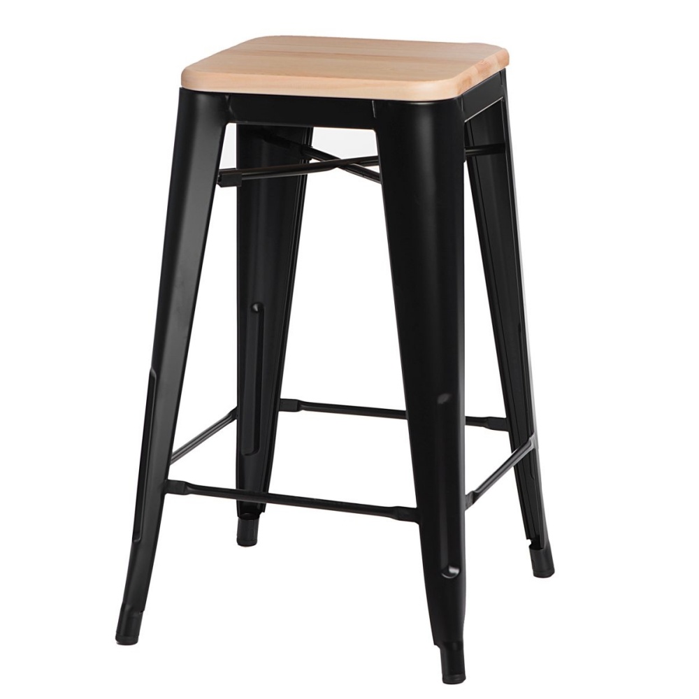 Hoker Paris Wood 65 cm czarny - sosna naturalna - zdjęcie 1