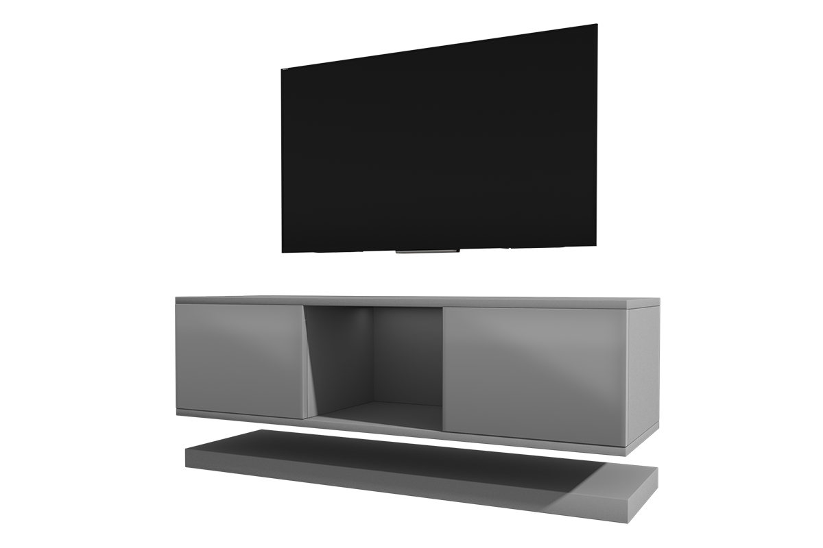 Szafka RTV Wizzardin Szary mat / Szary połysk - zdjęcie 1