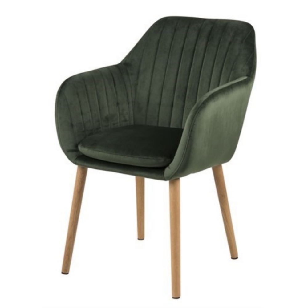 Krzesło tapicerowane Elidi zielone tapicerowane