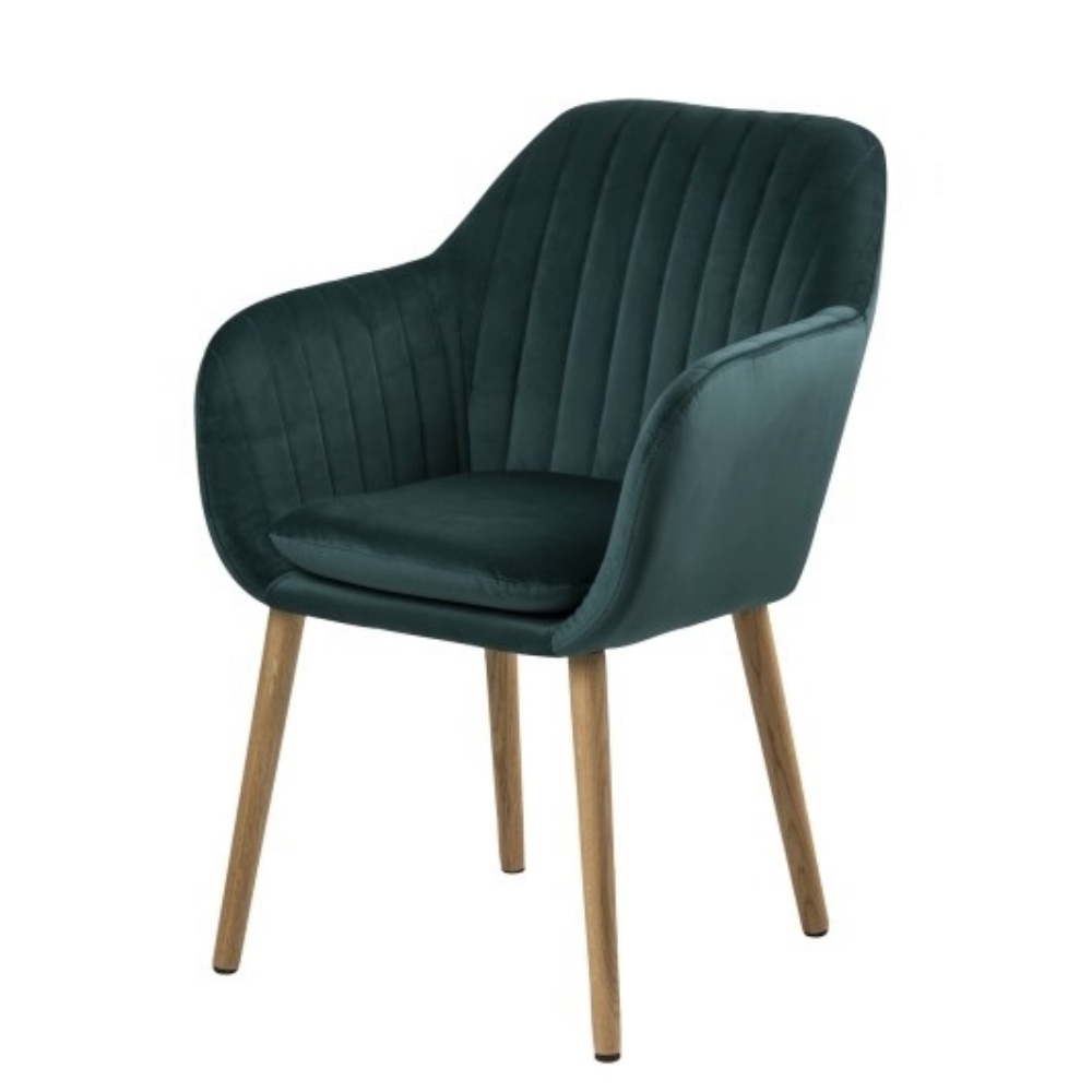 Krzesło Elidi butelkowa zieleń tapicerowane 