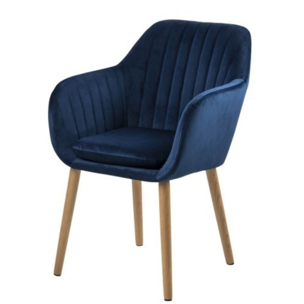 Krzesło tapicerowane Elidi granatowe tapicerowane