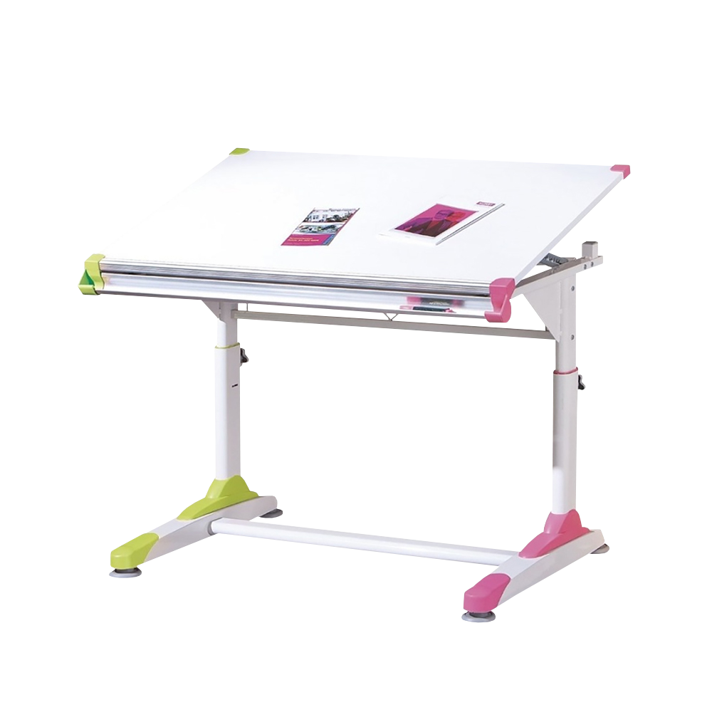 Biurko Koli 100x66 cm białe z kolorowymi wstawkami - zdjęcie 1