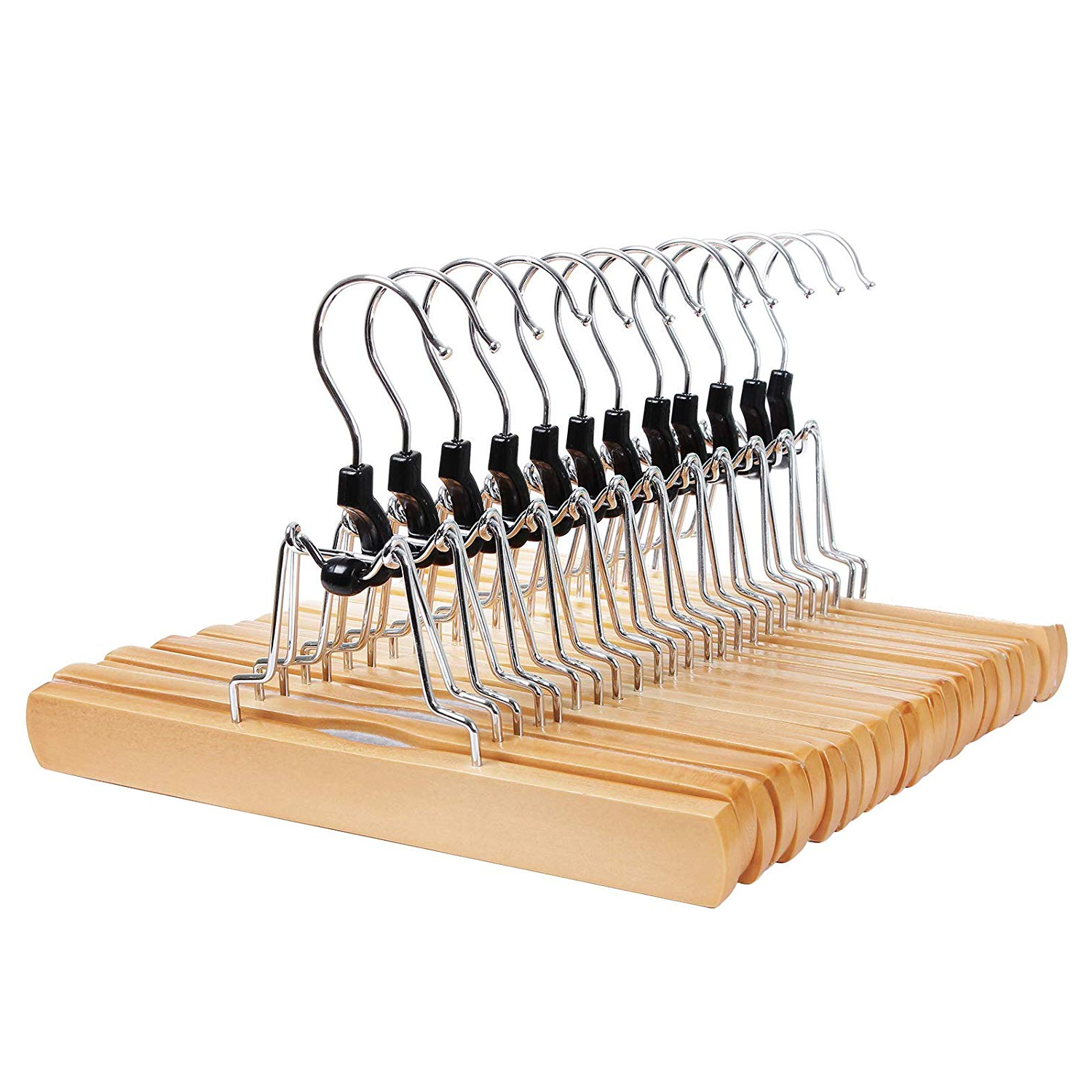 Wieszaki na ubrania Bottom Wood 12 sztuk na spódnice i spodnie - zdjęcie 1