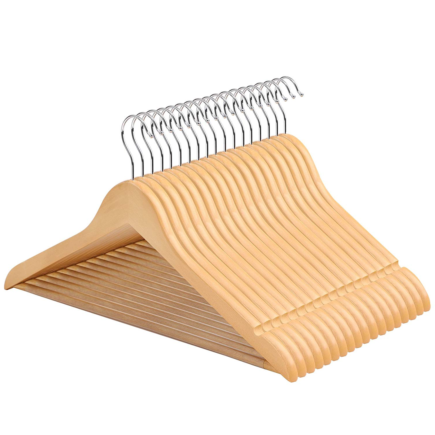 Wieszaki na ubrania Maple 20 sztuk z obrotowym haczykiem i profilowaniem - zdjęcie 1