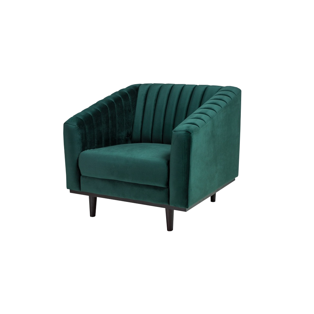 Fotel Stigby zielony aksamitny