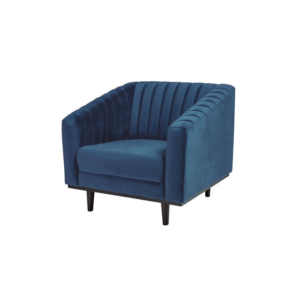 Fotel Stigby granatowy aksamitny - zdjęcie 1