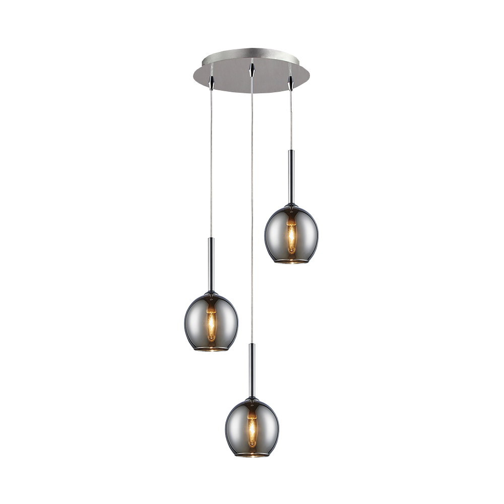 Lampa wisząca Miller x3 chrom kaskada - zdjęcie 1