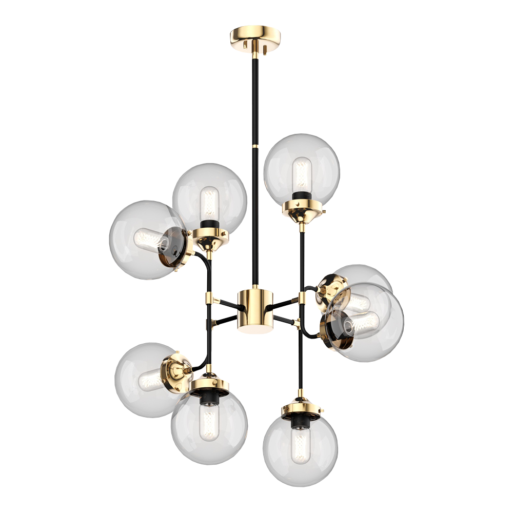 Lampa wisząca Ortona x8 złota transparentna 123 cm - zdjęcie 1