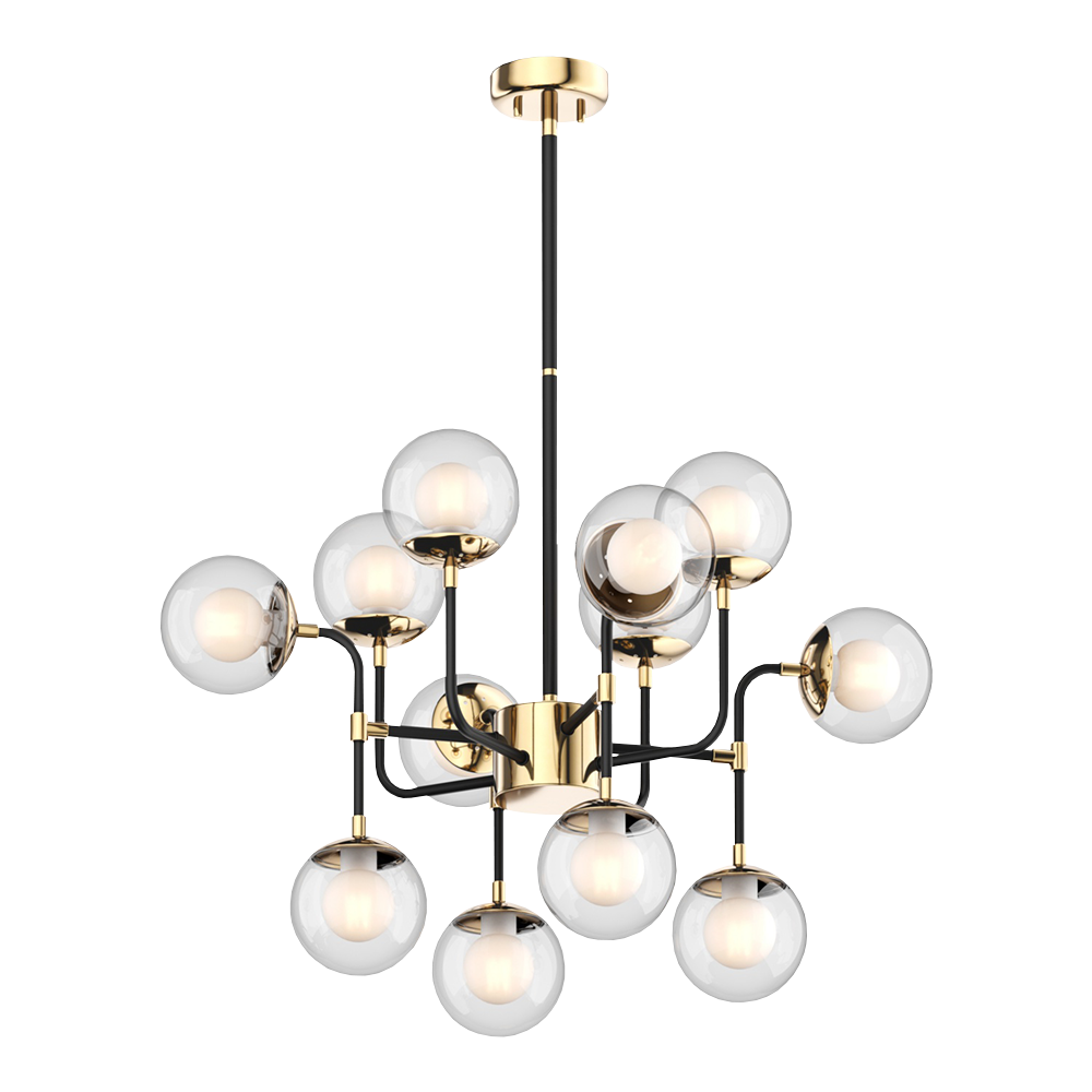 Lampa wisząca Ortona x12 złota transparentna 112 cm - zdjęcie 1