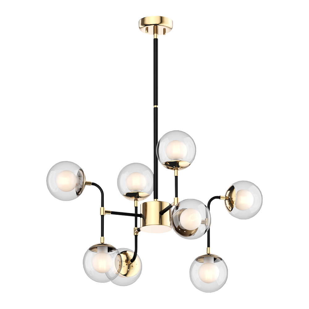 Lampa wisząca Ortona x8 złota transparentna 112 cm - zdjęcie 1