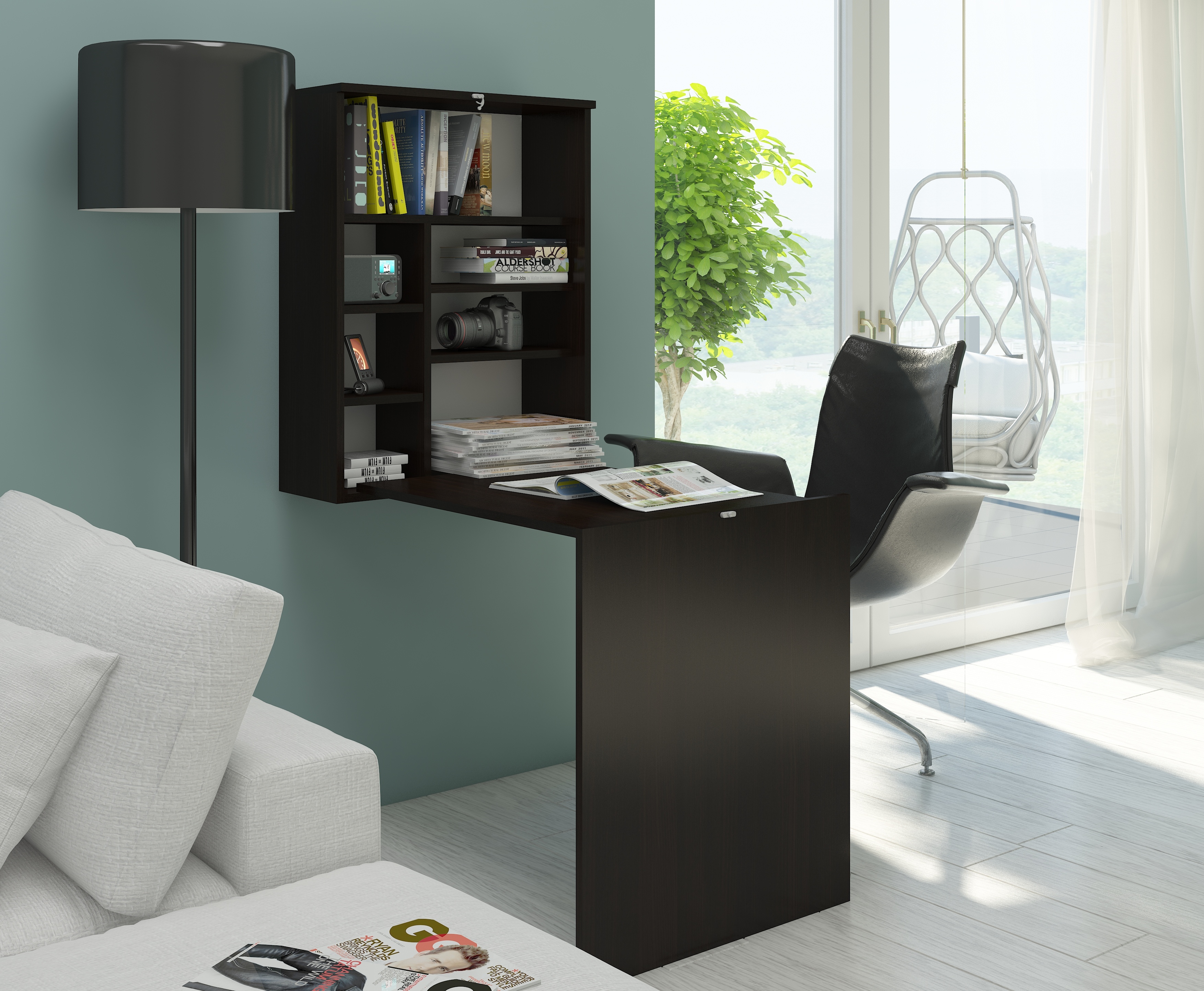 Biurko Function 93x60 cm Czarny mat - zdjęcie 1