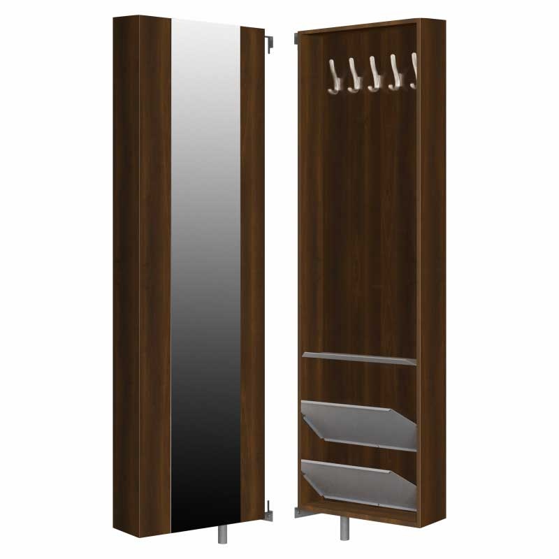 Szafa obrotowa Slim wąska garderoba z lustrem orzech - zdjęcie 1