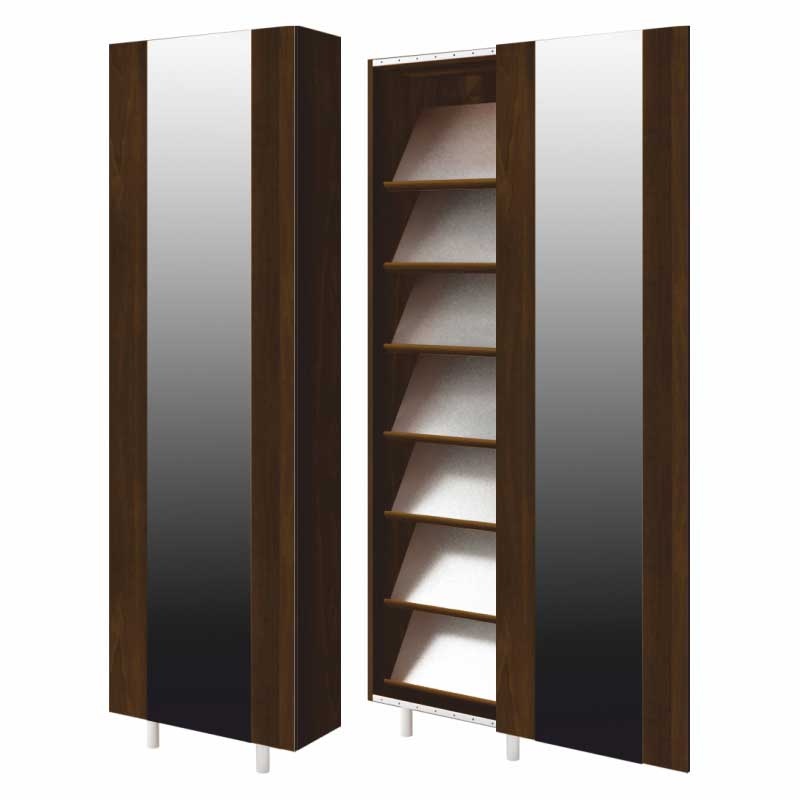 Szafa wahadłowa Slim buciarka z lustrem orzech - zdjęcie 1