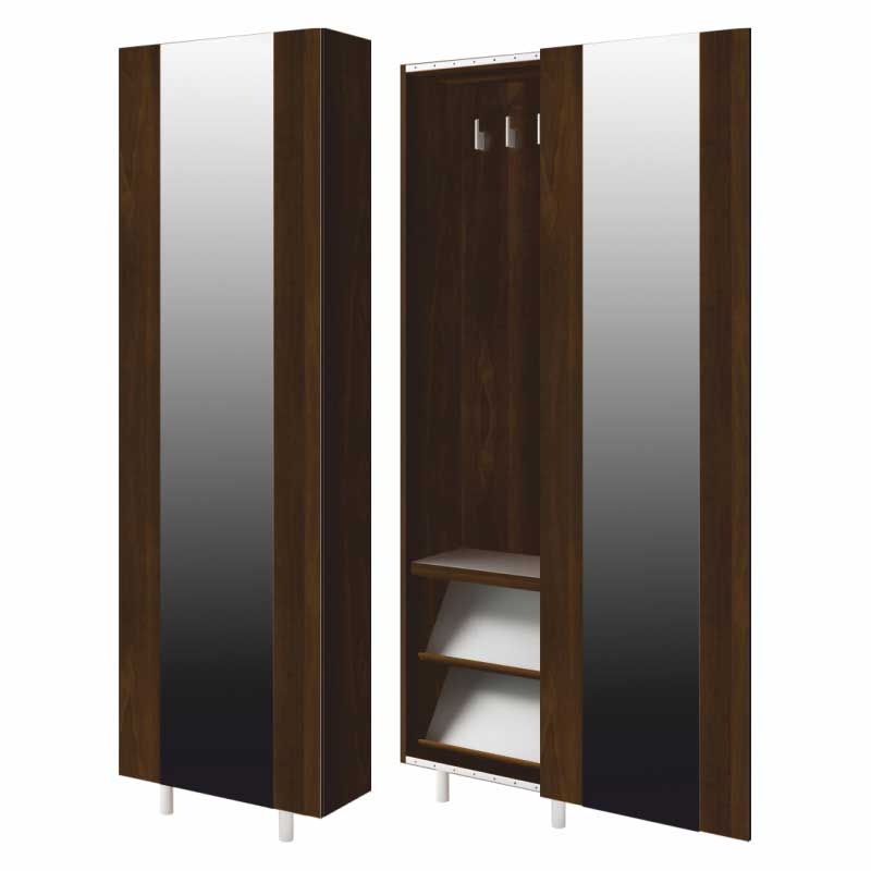 Szafa wahadłowa Slim garderoba z lustrem orzech - zdjęcie 1