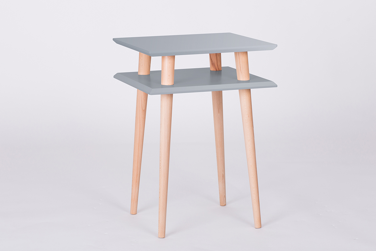 Stolik Square kwadratowy 43x43 cm wysoki Ciemnoszary - zdjęcie 5