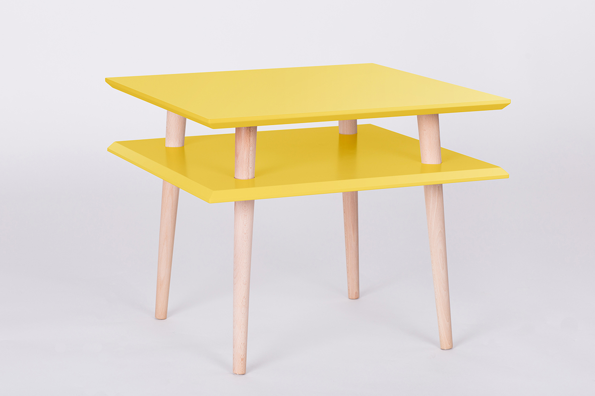 Stolik Square kwadratowy 55x55 cm średni Żółty - zdjęcie 9