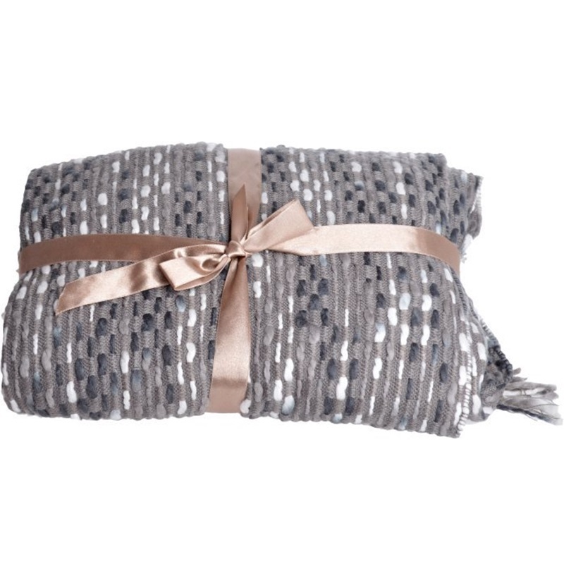 Pled akrylowy z frędzlami Lacky - zdjęcie 1